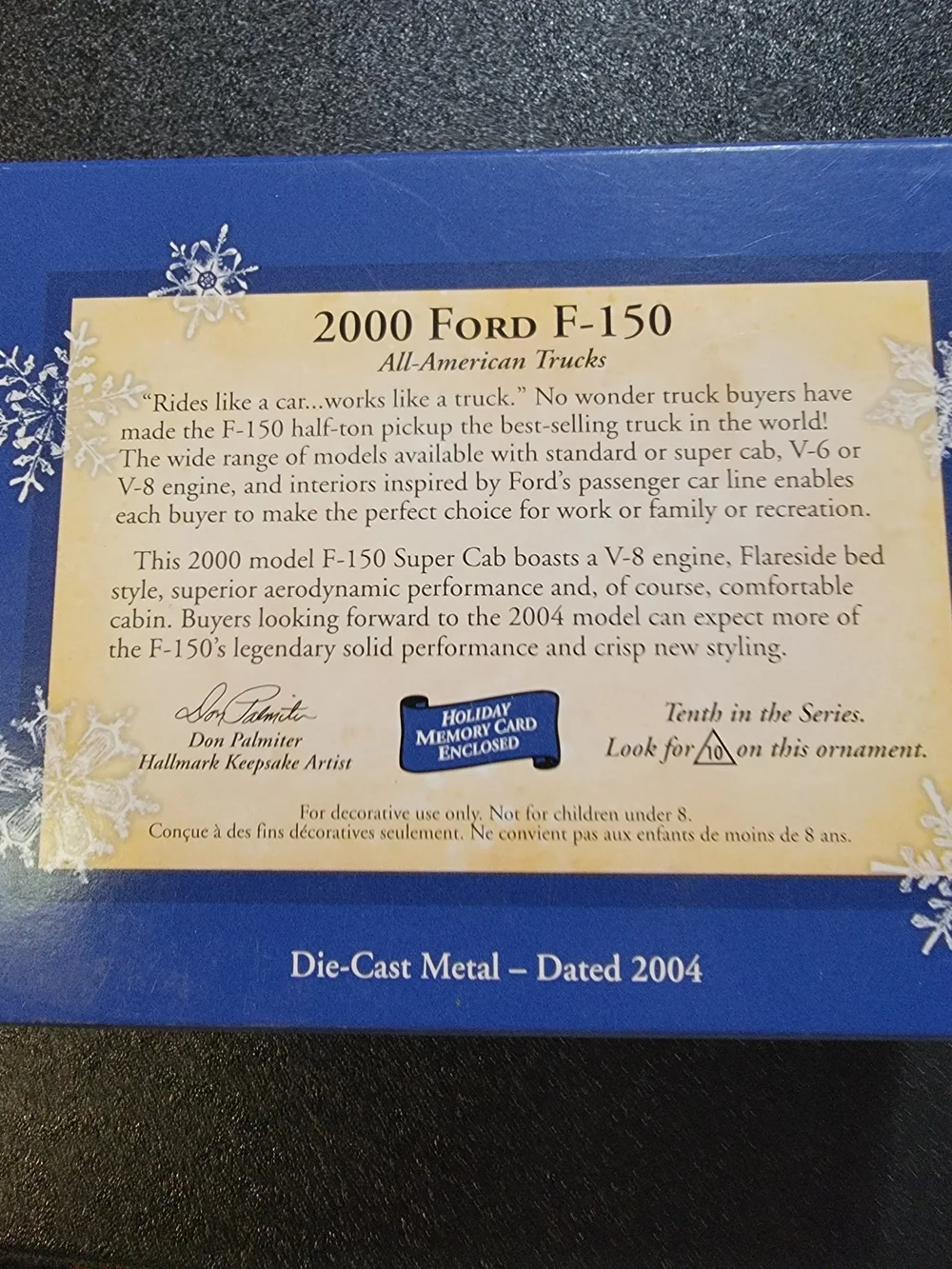 2000 Hallmark Keepsake Ford F-150 Ornament - Black